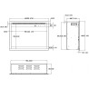 AFLAMO 3D insertable 45x60 cm, insertable eléctrico LED empotrable AFLAMO PLUS + SOUND